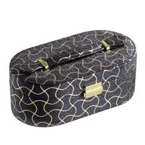 Estojo de joias Benzara Travel Leatherette Black Wavy Pattern
