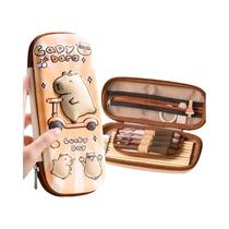 Estojo De Lápis 3D De Grande Capacidade, Bolsa De Material Escolar De Dupla Camada Para Meninos E