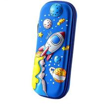 Estojo de lápis 3D Rocket Space EVA para crianças, meninos e meninas, escola