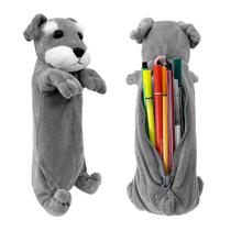 Estojo de lápis BB FUN HOUSE Schnauzer 3D Plush Dog para crianças Estojo de lápis BB FUN HOUSE Schnauzer 3D Plush Dog para crianças