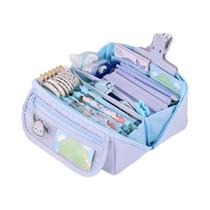 Estojo De Lápis Com Grande Capacidade E Zíper, Bolsa De Material Escolar Portátil Para Estudantes,