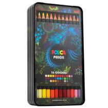 Estojo De Lápis de Cor Uniball Posca com 36 Unidades