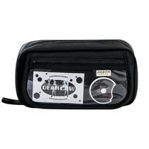 Estojo de lápis de grande capacidade com bolso de PVC transparente