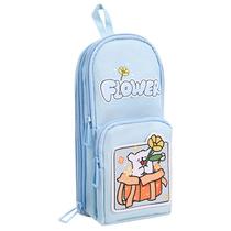 Estojo de lápis de grande capacidade com design de cachorro fofo com estampa floral Estojo de lápis de grande capacidade com design de cachorro fofo com estampa floral