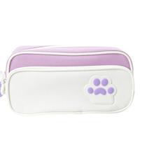 Estojo de lápis de grande capacidade, tecido Oxford com estampa de pata fofa