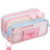 Estojo de lápis de tecido de grande capacidade Forever Love Design