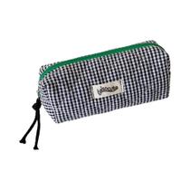 Estojo De Lápis De Tecido Xadrez De Grande Capacidade, Bolsa De Maquiagem Estilo Coreano, Bolsa De