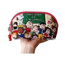 Estojo De Lápis Estampado Snoopy Mickey Moda Estudantil Armazenamento De Material Escolar Bolsa
