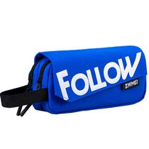 Estojo de lápis Generic Trendy Cool de grande capacidade, lona azul