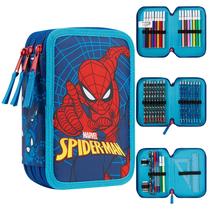 Estojo de lápis Marvel Spiderman, cheio de material escolar Estojo de lápis Marvel Spiderman, cheio de material escolar