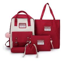 Estojo de lápis para estudantes, mochilas escolares de lona, conjunto de 5 Estojo de lápis para estudantes, mochilas escolares de lona, conjunto de 5