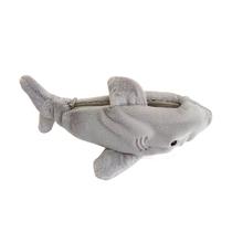 Estojo de lápis Plush Shark de grande capacidade para estudantes e crianças