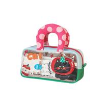 Estojo de lápis transparente com estampa de gato de grande capacidade para crianças