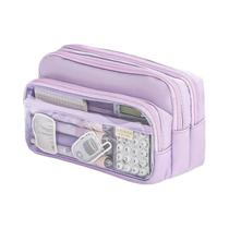 Estojo De Lápis Transparente Kawaii De Grande Capacidade Com Tampa Simples Para Estudantes E