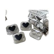 Estojo De Lentes De Contato Transparente Rosa Com Laço De Amor, Portátil, Para Cuidados Com Os Olhos Estojo De Lentes De Contato Transparente Rosa Com Laço De Amor, Portátil, Para Cuidados Com Os Olhos