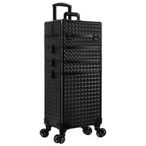 Estojo de maquiagem AROUS 5 em 1 com rodas para viagem preto Estojo de maquiagem AROUS 5 em 1 com rodas para viagem preto