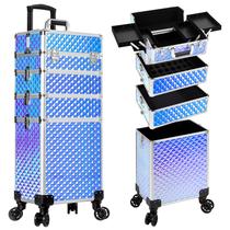 Estojo de maquiagem AROUS Rolling 4 em 1 com armazenamento grande Estojo de maquiagem AROUS Rolling 4 em 1 com armazenamento grande