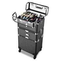 Estojo de maquiagem BYOOTIQUE 2 em 1 organizador de esmaltes com rodas