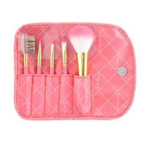 Estojo de Maquiagem com 5 Pincéis Drapeado Jacki Design Salmão