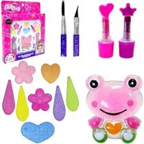 Estojo de maquiagem com sombra + batom e acessorios para boneca little 6 pecas Estojo de maquiagem com sombra + batom e acessorios para boneca little 6 pecas