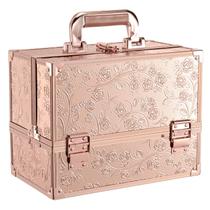 Estojo de maquiagem FRENESSA Makeup Organizer com espelho 30cm em ouro rosa