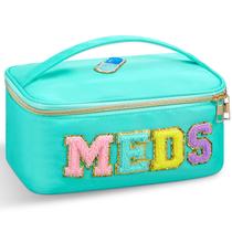 Estojo de maquiagem Geetery Chenille Letter Bag Nylon Verde para Mulheres