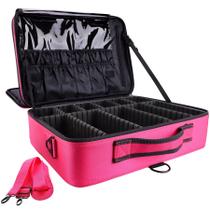 Estojo de maquiagem gzcz Professional Travel 40 cm com alça de ombro Estojo de maquiagem gzcz Professional Travel 40 cm com alça de ombro