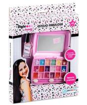 Estojo de Maquiagem Infantil My Style Beauty Fabulosa Sombra Blush e Gloss + Esmalte Meninas 5 anos+