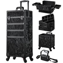 Estojo de maquiagem Stagiant Rolling 4 em 1 com bolsa de cosméticos e rodas Estojo de maquiagem Stagiant Rolling 4 em 1 com bolsa de cosméticos e rodas
