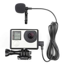 Estojo de montagem em moldura com microfone de lapela para GoPro Hero 3-4