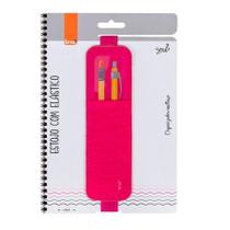 Estojo de nylon elástico p/ Caderno - rosa