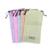 Estojo De Óculos De Linho Portátil Multifuncional Com Cordão Para Óculos De Sol 5 10 20 Peças