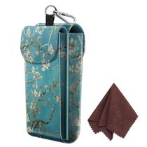 Estojo de óculos duplos Fintie Portable Vegan Leather com gancho