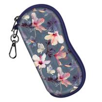 Estojo de óculos Fintie Blooming Hibiscus Neoprene com mosquetão