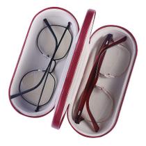 Estojo de óculos Kanasi Double Hard Shell vermelho para 2 armações Estojo de óculos Kanasi Double Hard Shell vermelho para 2 armações