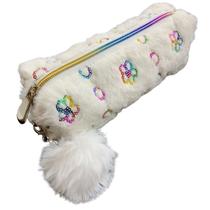 Estojo De Pelúcia Estampados 1 Zíper com Pompom - Daterra