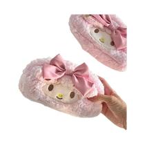 Estojo De Pelúcia Rosa Em Forma De Coração, Grande Capacidade, Sanrio Melody Cinnamoroll, Moda