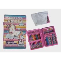 Estojo de Pintura Unicórnio Para Colorir 68 pçs Aquarela Estojo de Pintura Unicórnio Para Colorir 68 pçs Aquarela