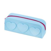 Estojo de silicone azul turquesa corações c/ziper - BRW