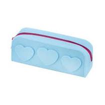 Estojo de Silicone Coração BRW - Acessório Escolar