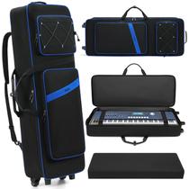 Estojo de teclado BOSSTIN de 61 teclas com rodas, bolsa de presente impermeável Estojo de teclado BOSSTIN de 61 teclas com rodas, bolsa de presente impermeável