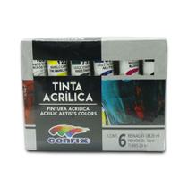Estojo de Tinta Acrílica Corfix com 6 Bisnagas 20 Ml