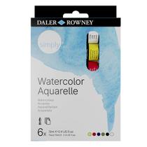 Estojo de Tinta Aquarela Daler Rowney Simply Bisnagas de 12 ml com 6 Cores - 134500006