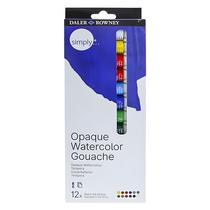 Estojo de Tinta Guache Opaque Daler & Rowney Simply 12ml Set 12 Tubos