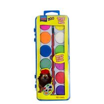 Estojo de Tintas Aquarelas 12 Cores C/ Pincel Para Pintar