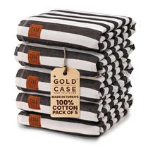 Estojo de toalha dourado Myra, pacote com 5, 100% algodão, tamanho grande, 180 x 102 cm