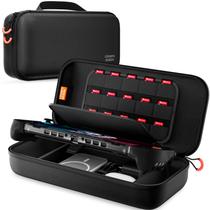 Estojo de transporte COOWPS Switch 2 com compartimento rígido de viagem com 15 compartimentos