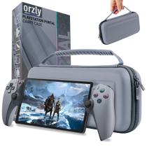 Estojo de transporte Orzly para PlayStation Portal PS5, cinza