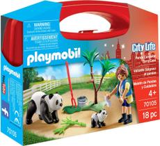 Estojo de transporte Toy Playmobil Panda Caretaker com acessórios Estojo de transporte Toy Playmobil Panda Caretaker com acessórios