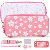 Estojo de transporte Tscope Cute para Nintendo Switch Lite Pink Sakura